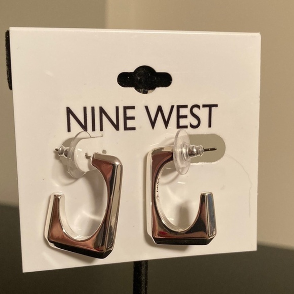 Nine West Silver Geometric Earrings